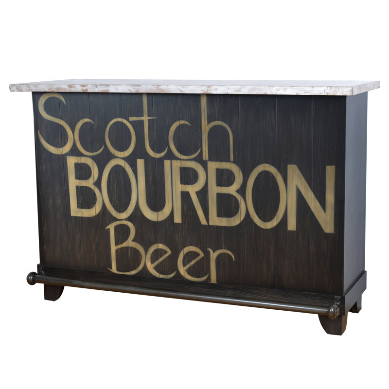 Red Barrel Studio® Kingery Bourbon Locking Home Bar with Wine Storage